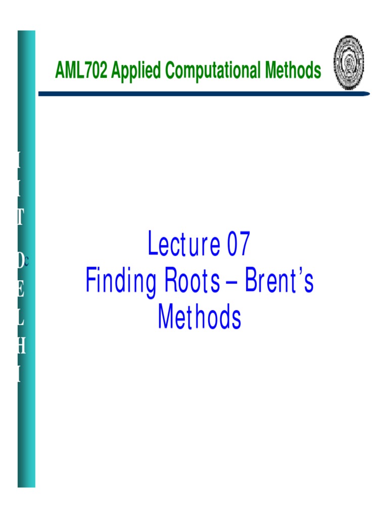 Brent's Method for Root Finding | PDF | Teaching Methods & Materials ...