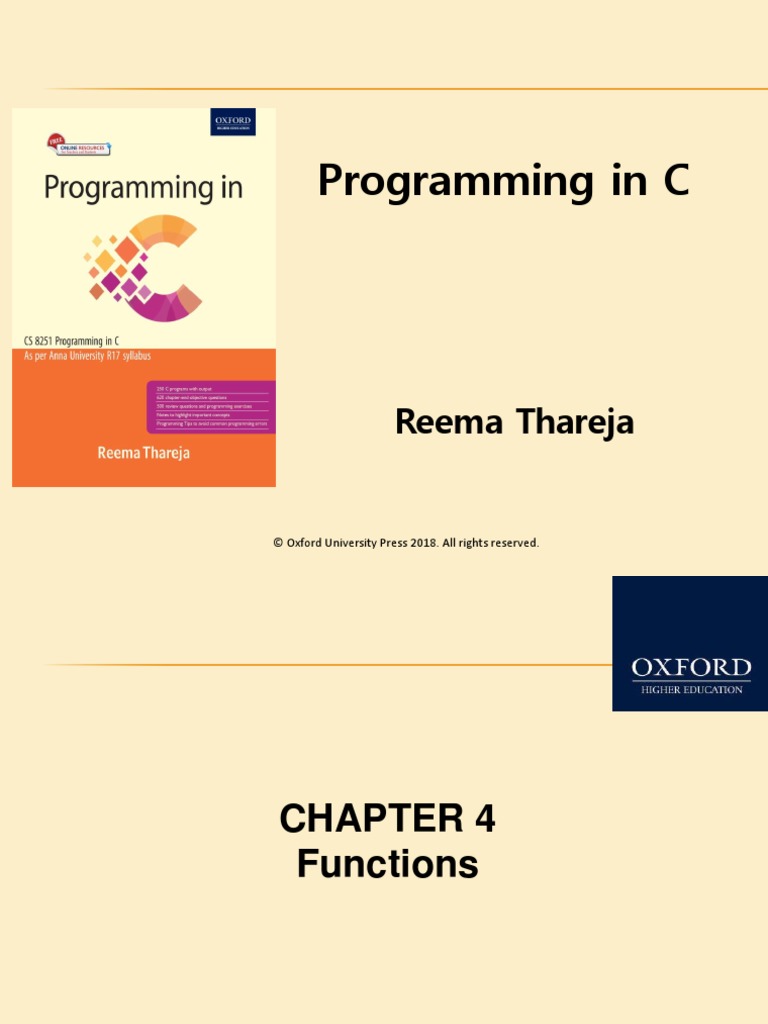 Programming in C: Reema Thareja | Scope (Computer Science) | Parameter ...