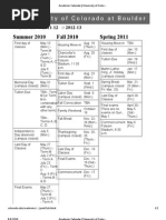 Academic Calendar - University of Colorado at Boulder