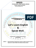 TENSES Let's Learn English & Speak Well.: Speed