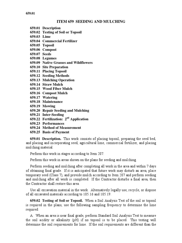 Seeding and Mulching Guidelines | PDF | Topsoil | Mulch