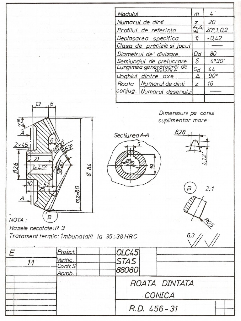 Roata Dintata Conica PDF | PDF