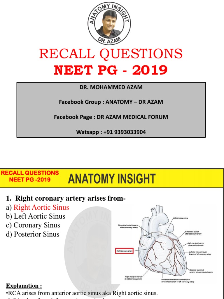 Neet Pg 2019 - Dr Azam | Human Anatomy | Neuroanatomy