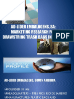 Ad-Lider Embalagens, Sa: Marketing Research For Drawstring Trash Bags in Brazil