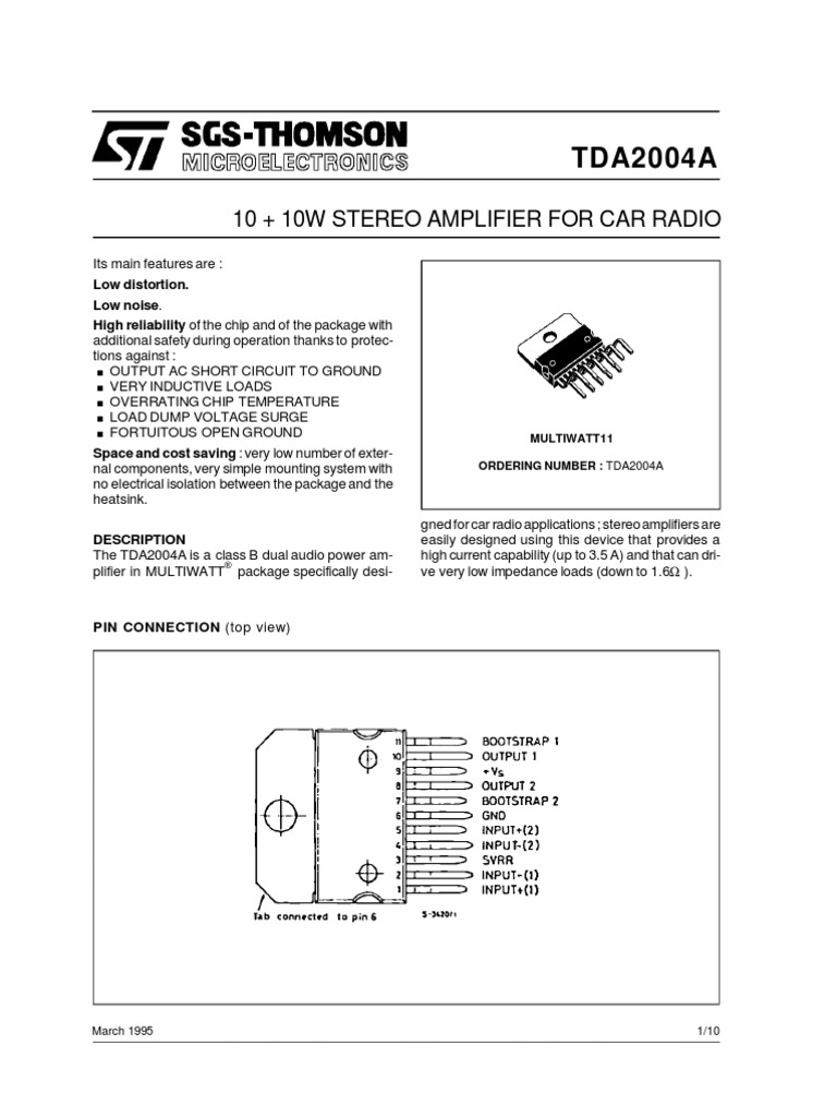 TDA 2004 | Amplificador | Ingeniería Eléctrica