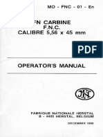 FN Carbine F.N.C Calibre 5.56 x 45 Mm Operator's Manual 1980