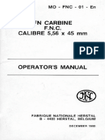 FN Carbine F.N.C Calibre 5.56 X 45 MM Operator's Manual 1980