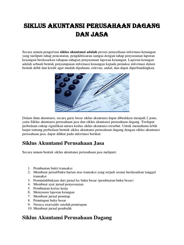 Siklus Akuntansi Perusahaan Dagang Dan Jasa Pdf