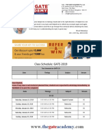 Bangalore-Malleshwaram Class Schedule