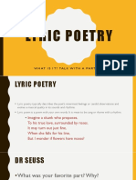 Lyric Poetry: Whatisit? Talkwitha Partner