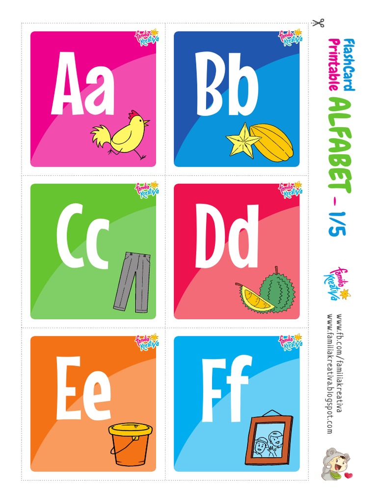 Flash Card Huruf Abjad Printable | PDF