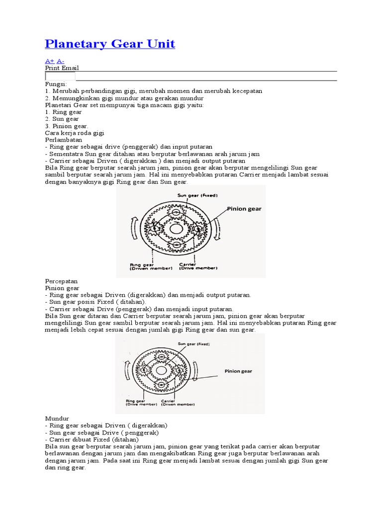 Planetary Gear Unit | PDF | Sains & Matematika