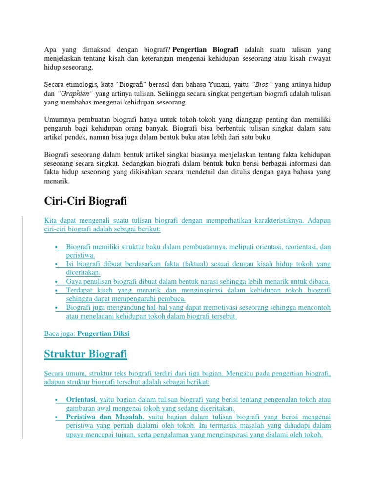 Arti Kata Biografi Dalam Kamus Bahasa Indonesia Kamus Kbbi Online