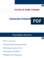 SAIL Corporate Presentation: Steel Authority of India Limited Overview and Initiatives