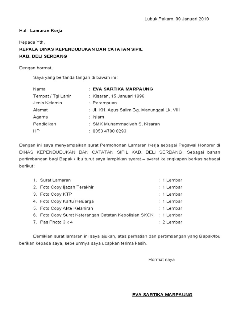 Surat Lamaran Kerja Lion Air Group - Contoh Seputar Surat