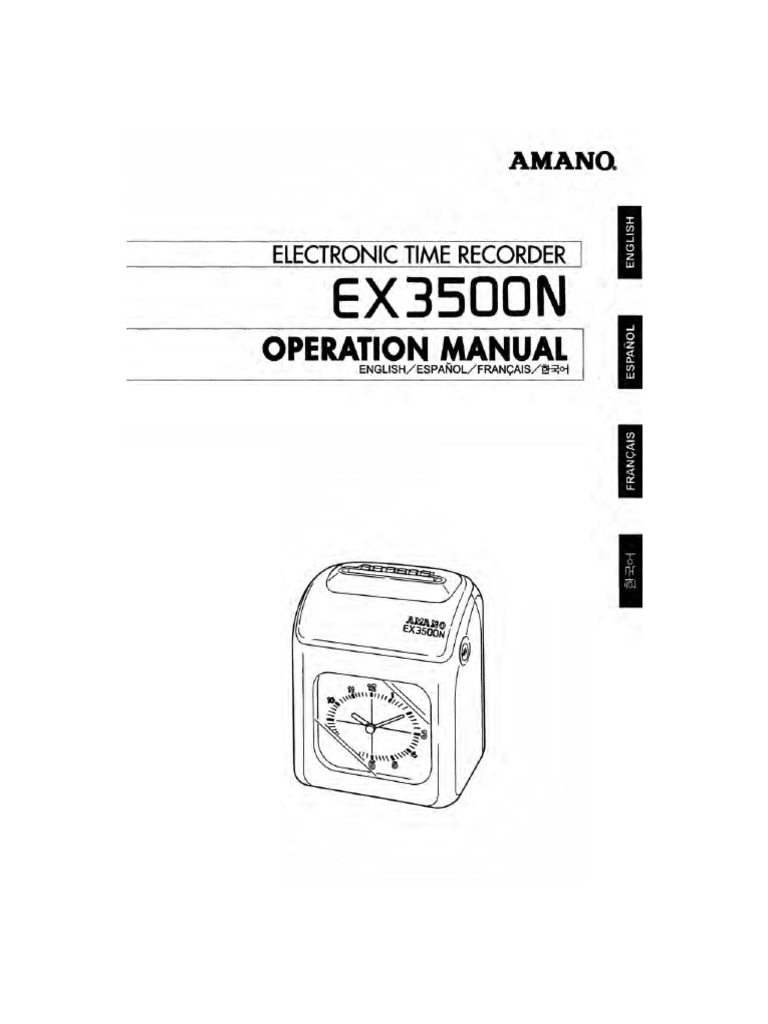 Amano Ex3500n Operation Manual PDF
