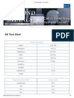 O6 Tool Steel: Chemical Analysis