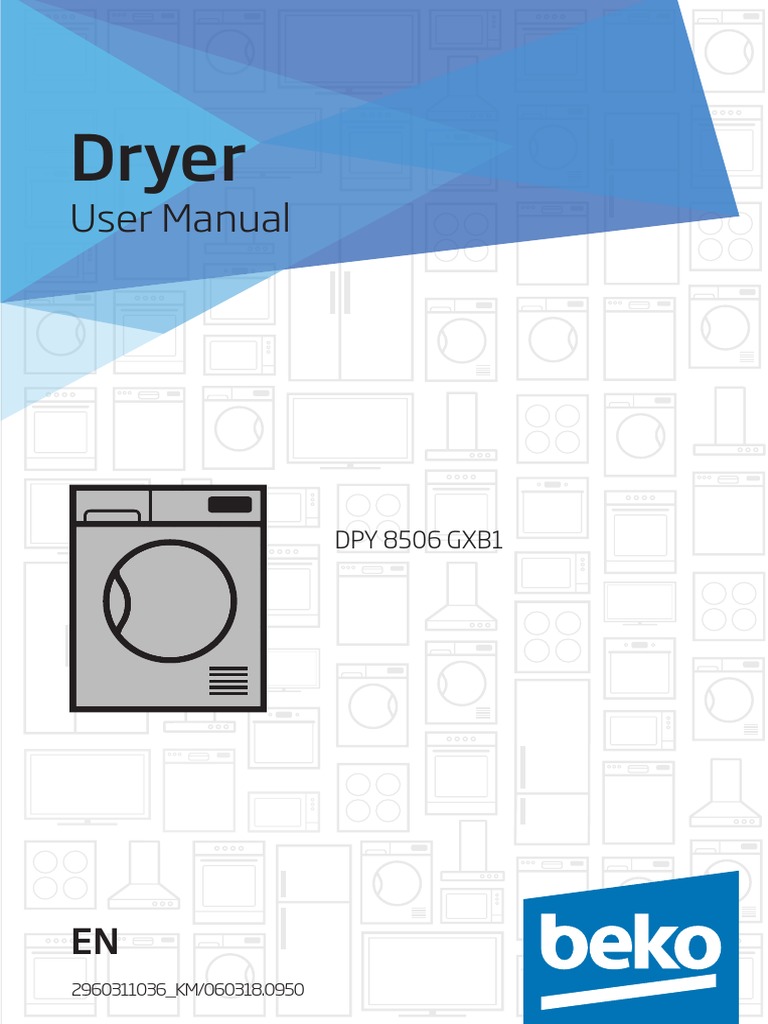 Beko DPY 8506 GXB1 Dryer Manual | PDF | Clothes Dryer | Laundry