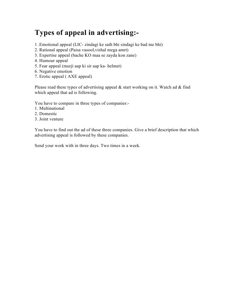 Types of Advertising Appeals Explained | PDF