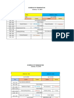 Schedule of Examination