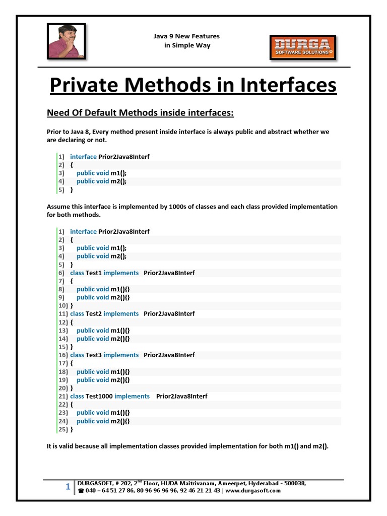 Private Methods in Interfaces PDF Method Programming