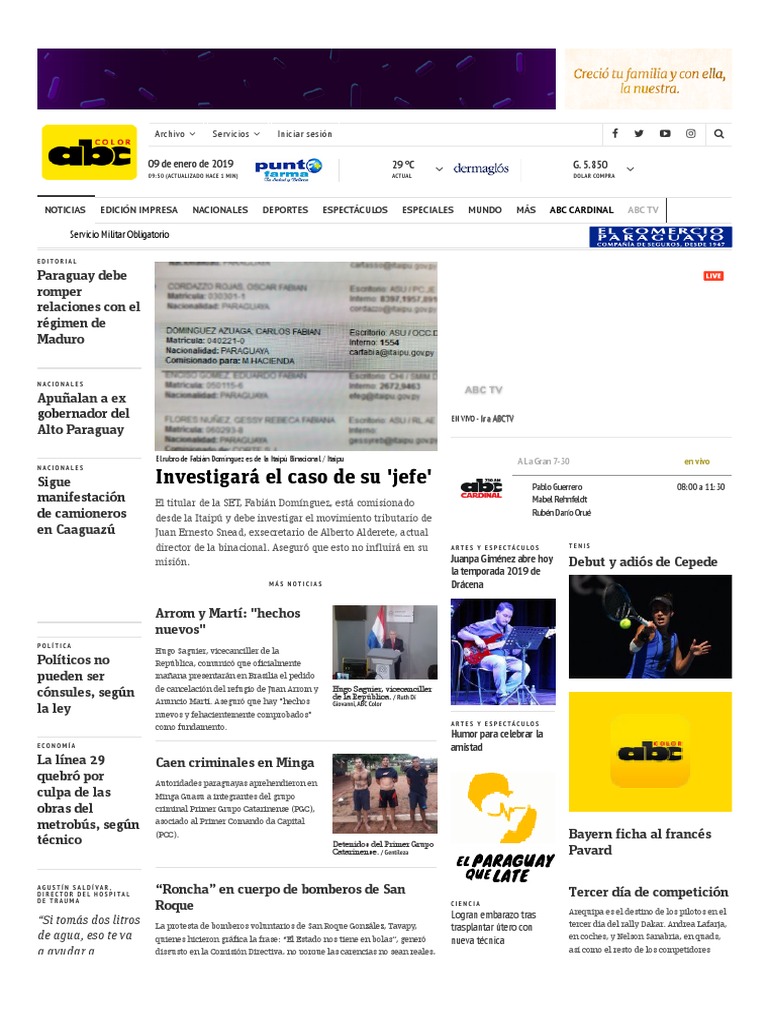 Noticias de Paraguay y El Mundo en ABC Color | PDF | Ocio | Violencia