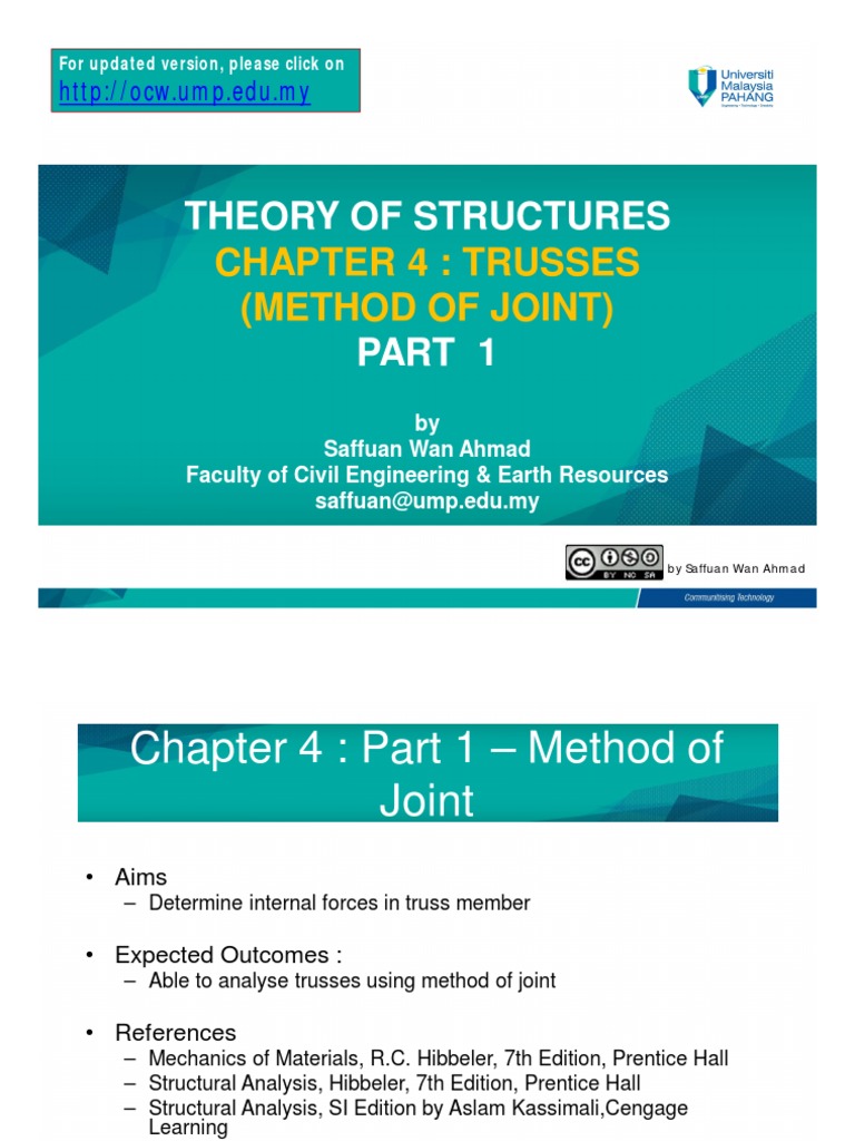 Chapter 4 Part 1 - Truss Method of Joints | PDF | Structural Analysis ...
