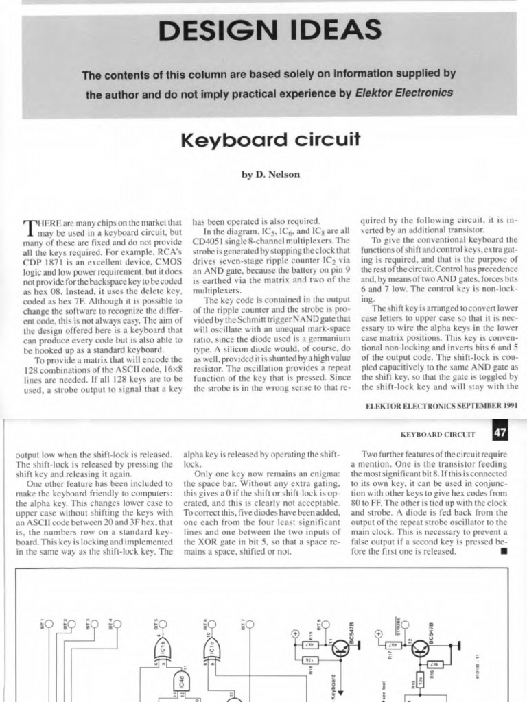 Design Ideas Keyboard Circuit PDF Electrical Connector