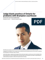 Judge Blasts Province of Ontario For Problems With Brampton Courthouse Canadian Lawyer Mag