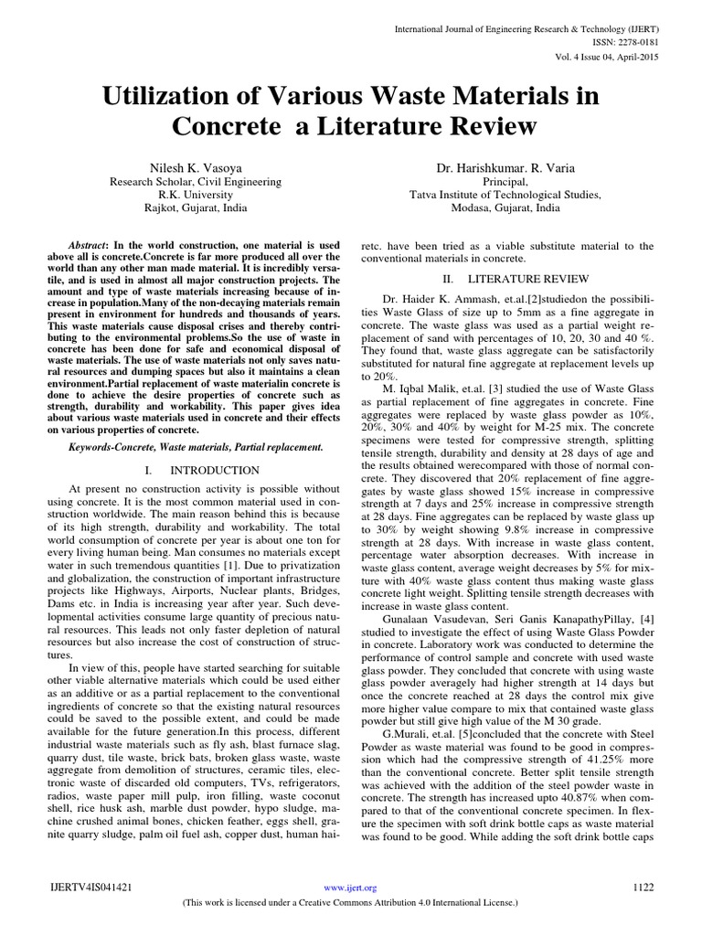 Waste Materials in Concrete Utilization | PDF | Concrete | Cement