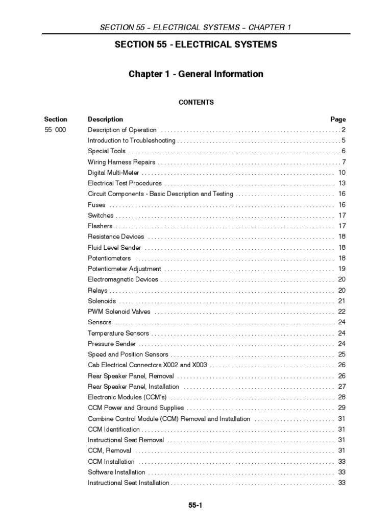 Section 55 Electrical Systems Chapter 1 General Information PDF