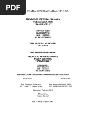 Proposal Usaha Kewirausahaan Pulsa Elektrik