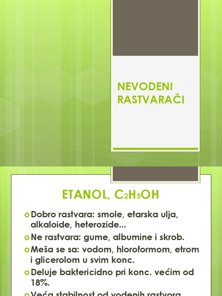 Nevodeni Rastvarači | PDF