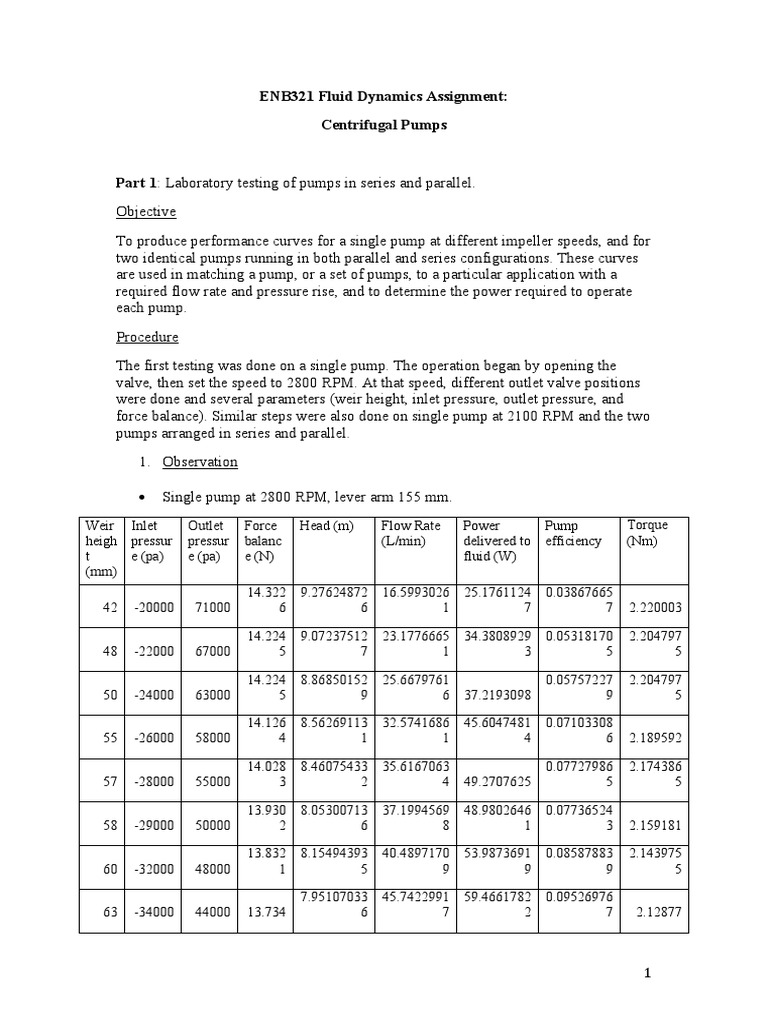 Pumps in Series and Parallel PDF Pump Gas Technologies