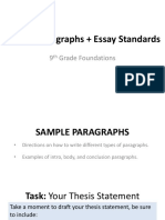 Sample Paragraphs Essay Standards