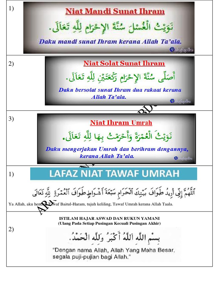 Bacaan Ringkas Dalam Turutan Umrah Pdf
