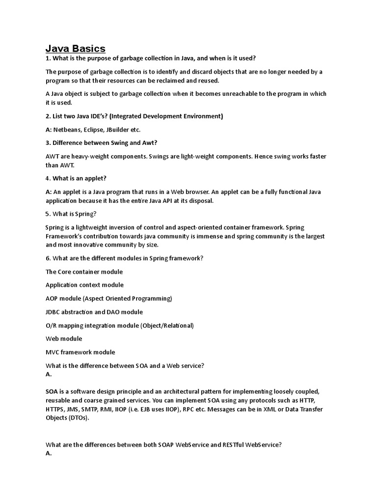 Java spring interview questions pdf spring framework representational state transfer