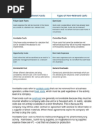 Types of Relevant Costs