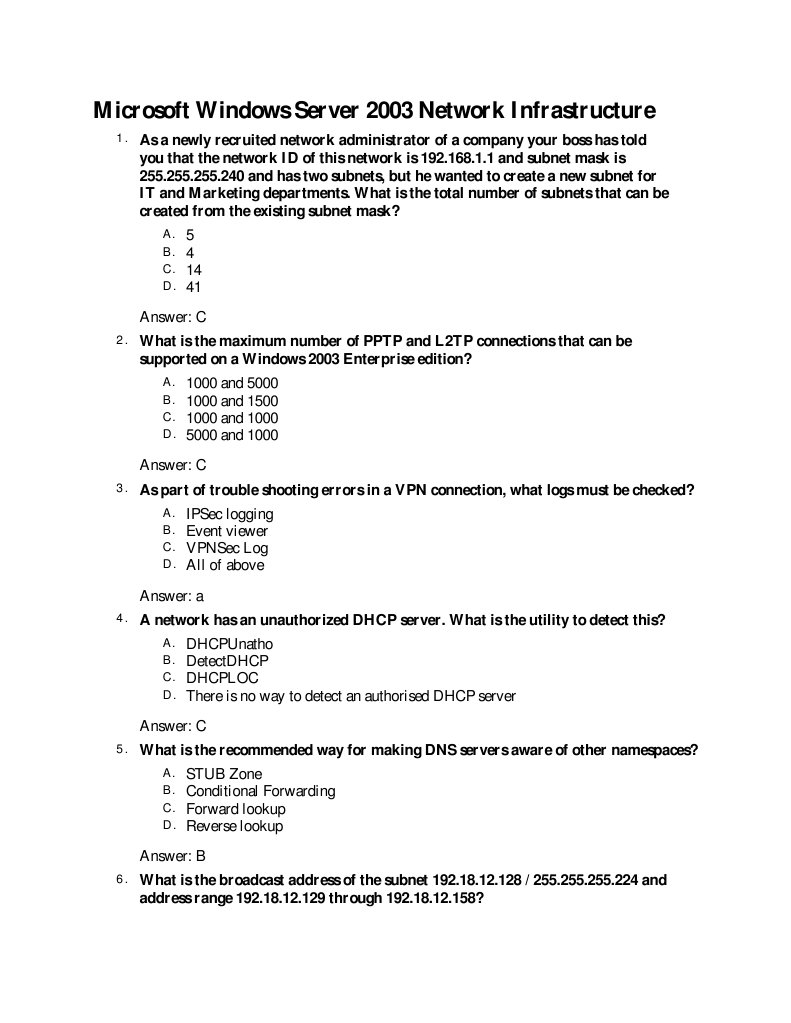 Windows Server 2003 Network Setup Guide | PDF | Computer Networking ...
