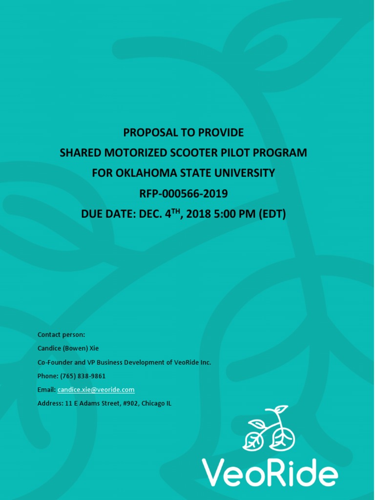 VeoRide Scooter Program Proposal for OSU | PDF | Mobile App | Social Media