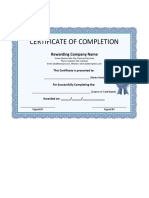 Certificate of Completion Template 04