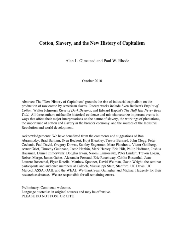 Impact of Cotton Gin on Enslaved Labor | PDF | Slavery | Capitalism