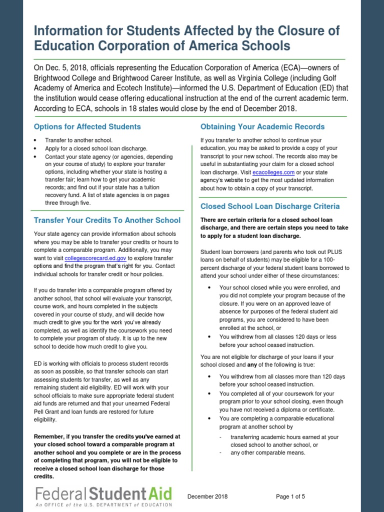 Education Corporation America PDF Pell Grant Student Loans In The United States