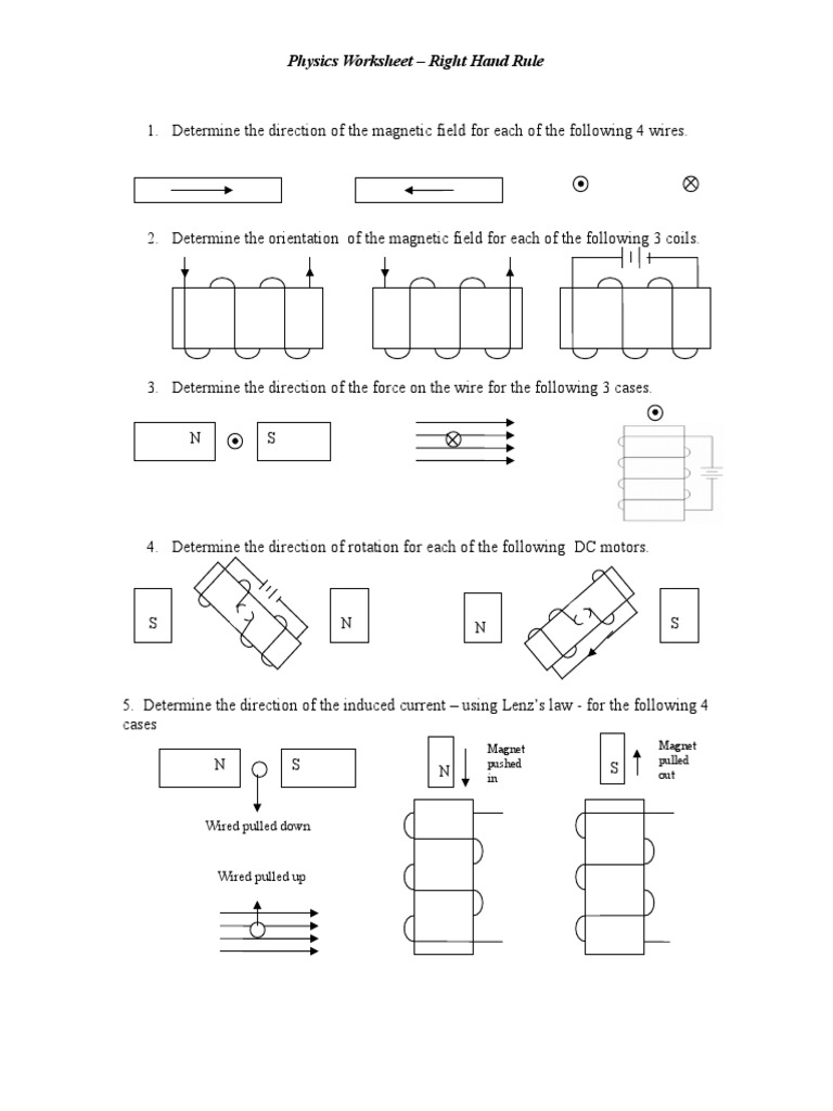 Right Hand Rules Worksheet | PDF