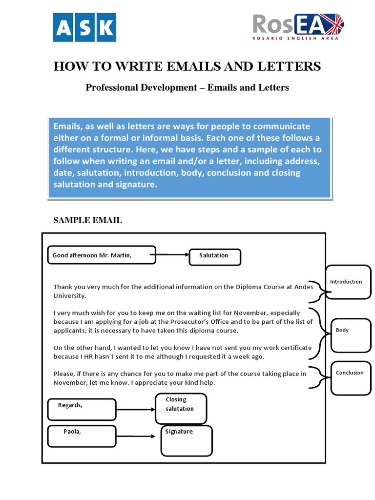 Writing Emails And Letters