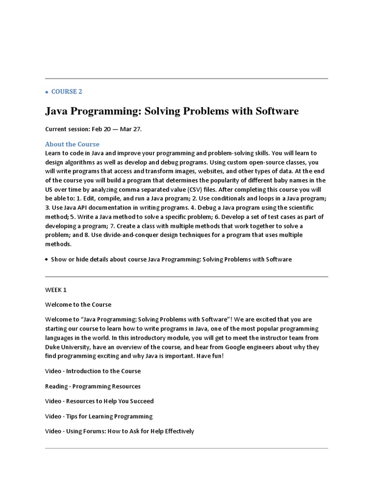 Java Curriculum | PDF | Comma Separated Values | Computer Programming