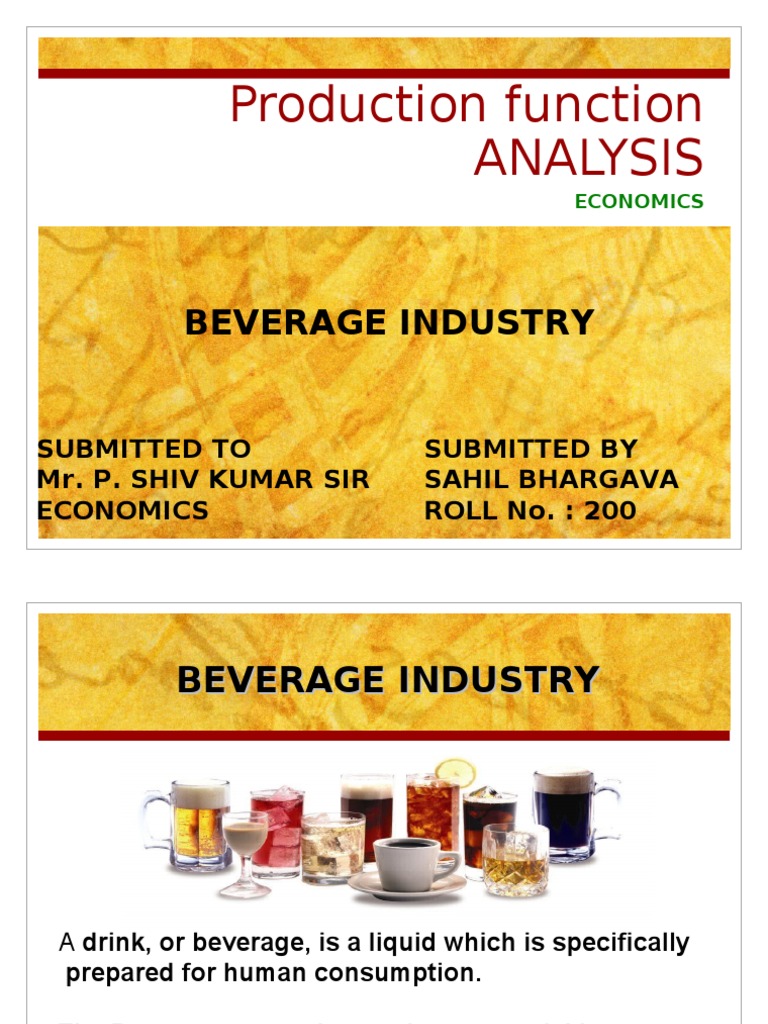 Production Function Analysis: Beverage Industry | PDF | Business ...