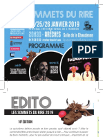 Programme Du Festival de L'humour "Les Sommets Du Rire" À Arêches-Beaufort