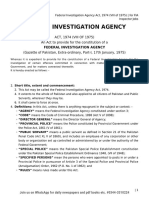 Federal Investigation Agency Act, 1974 (VIII of 1975) - For FIA Inspector Jobs