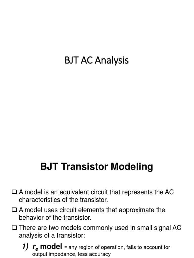 BJT Transistor PDF Bipolar Junction Transistor Amplifier